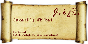 Jakabffy Ábel névjegykártya